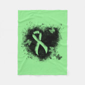 Light Green Ribbon Grunge Herz Fleecedecke (Vorderseite)