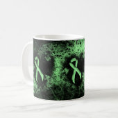 Light Green Ribbon Grunge Herz Kaffeetasse (Vorderseite Links)