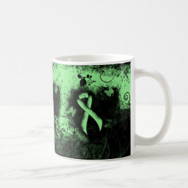 Light Green Ribbon Grunge Herz Kaffeetasse