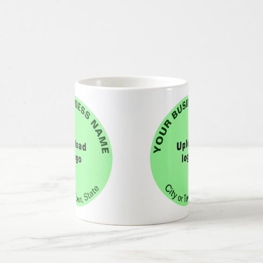 Light Green Round Business Brand auf Tasse (Mittel)