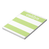 Light Green Rugby Stripes Personalisiert Notizblock