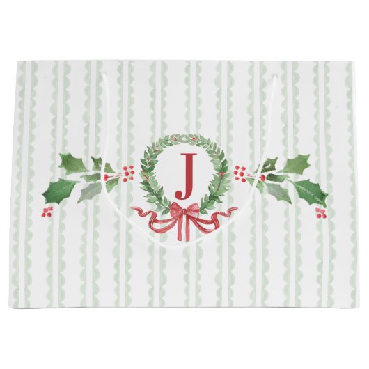 Light Green Scallop Große Geschenktüte (Vorderseite)