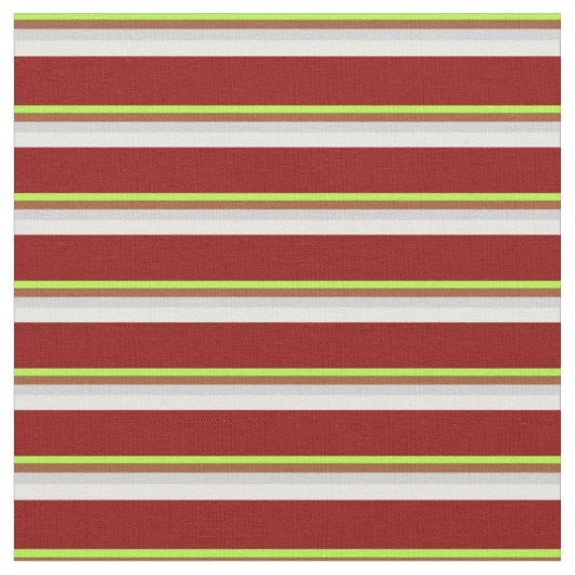Light Green, Sienna, Grau, Minze Cream & Dark Red Stoff (Nahaufnahme)