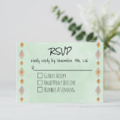Light Green Southwestern Theme UAWG RSVP Karte (Stehend Vorderseite)