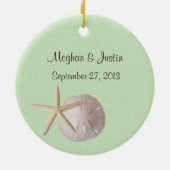 Light Green Starfish Foto Keramik Ornament (Hinten)
