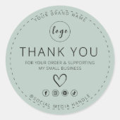 Light Green Sticker Logo Vielen Dank für Ihre Best (Vorderseite)