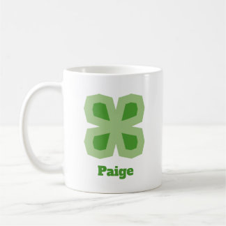 Light Green Stylized Lucky 4-Leaf Clover Kaffeetasse
