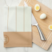 Light Green, Tan Pinstripe Personalisiert Monogram Geschirrtuch (Viertel Falte)