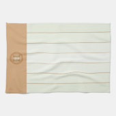 Light Green, Tan Pinstripe Personalisiert Monogram Geschirrtuch (Horizontal)