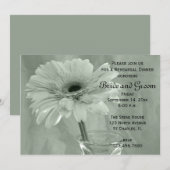 Light Green Tinted Daisy Wedding Probe Dinner Einladung (Vorne/Hinten)