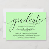 Light Green Typografy Abschluss Einladung (Vorderseite)