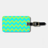Light Green und Aqua Zigzag Gepäckanhänger (Vorderseite horizontal)