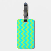 Light Green und Aqua Zigzag Gepäckanhänger (Rückseite vertikal)