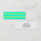 Light Green und Aqua Zigzag Mini Visitenkarte (Vorne/Hinten)
