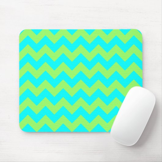 Light Green und Aqua Zigzag Mousepad (Mit Mouse)