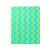 Light Green und Aqua Zigzag Notizblock (Rotiert)