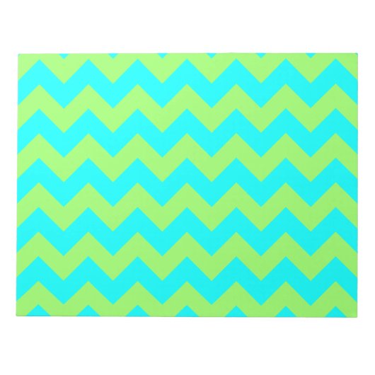 Light Green und Aqua Zigzag Notizblock (Vorderseite)