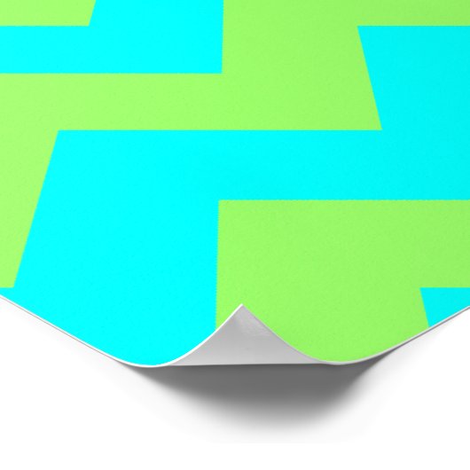 Light Green und Aqua Zigzag Poster (Ecke)