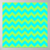 Light Green und Aqua Zigzag Poster (Vorne)