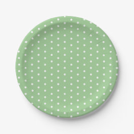 Light Green und White Polka Dop Oster Pappteller