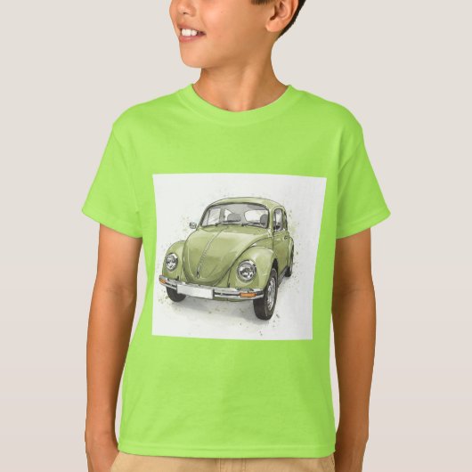 Light Green Volkswagen Käfer T-Shirt (Vorderseite)