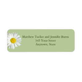 Light Green White Daisy Envelope Address Labels