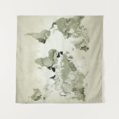 Light Green World Map Design 123 Wandteppich (Vorderseite (Horizontal))