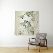 Light Green World Map Design 123 Wandteppich (Beispiel (Horizontal))