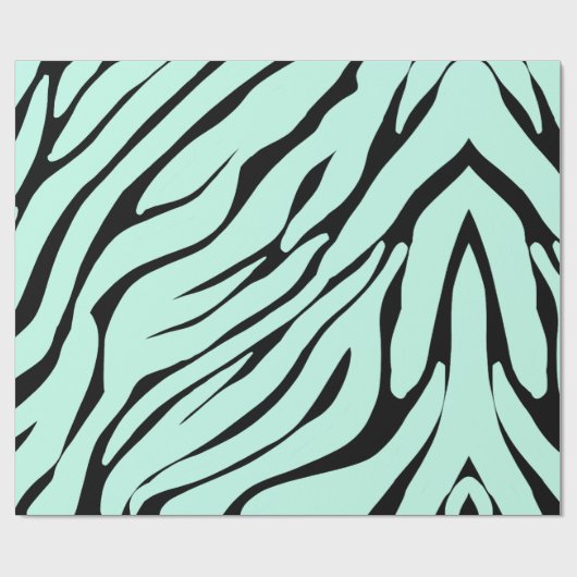 Light Green Zebra Muster Geschenkpapier (Flach)