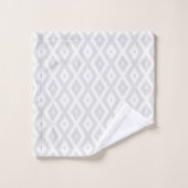 Light grey and white diamond pattern badhandtuch set (Waschlappen)