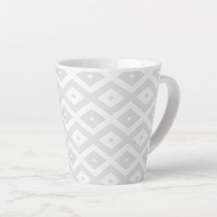 Light grey and white diamond pattern milchtasse
