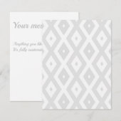 Light grey and white diamond pattern RSVP karte (Vorne/Hinten)