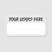 Light Grey Black and White One Line Business Logo Namensschild (Vorderseite)