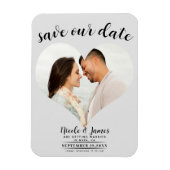 Light Grey Heart Foto Wedding Save the Date Magnet (Vertikal)