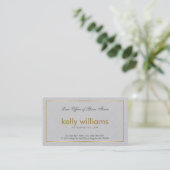 Light Grey Linen Attorney at Law Gold Accent Visitenkarte (Stehend Vorderseite)