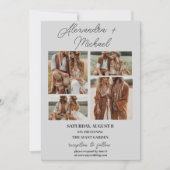 Light Grey Minimal Overlay Foto Wedding Einladung (Vorderseite)