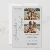Light Grey Minimal Overlay Foto Wedding Einladung (Vorderseite)