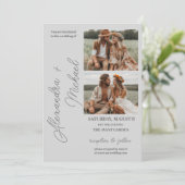 Light Grey Minimal Overlay Foto Wedding Einladung (Stehend Vorderseite)