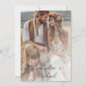 Light Grey Minimal Overlay Foto Wedding Einladung (Rückseite)