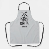 Light Grey Personalized King of The Grill Schürze (Vorderseite)