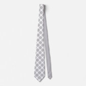 Light Grey Polka Dots on White Custom Necktie Krawatte (Vorderseite)