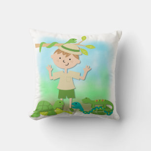 Light Hair Boy auf Safari Pillow Kissen