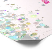 Light Hair Pink Glitzer Dress Ballerina Crown Poster (Ecke)