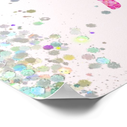 Light Hair Pink Glitzer Dress Ballerina Crown Poster (Ecke)