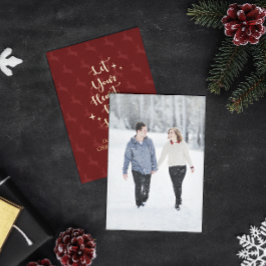 Light Heart Reindeer Personalisiertes Weihnachtsfe Folien Feiertagskarte