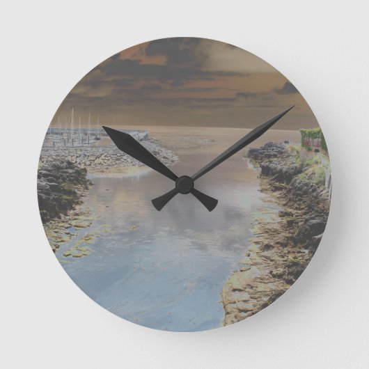 Light house in Cascais Portugal Runde Wanduhr (Vorderseite)