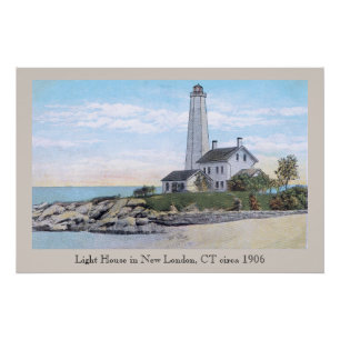 Light House New London CT Poster
