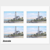 Light House New London CT Rechteckiger Aufkleber (Blatt)