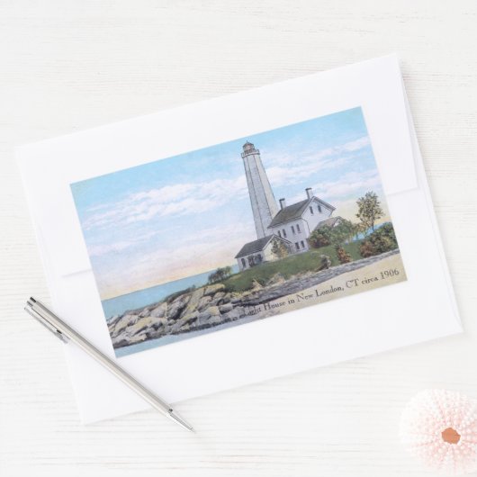 Light House New London CT Rechteckiger Aufkleber (Umschlag)
