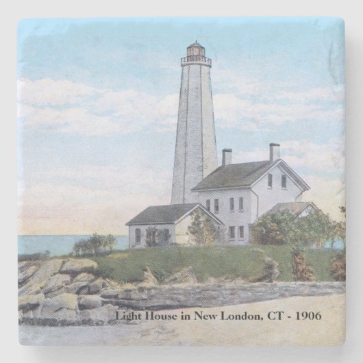 Light House New London CT  Steinuntersetzer (Vorderseite)